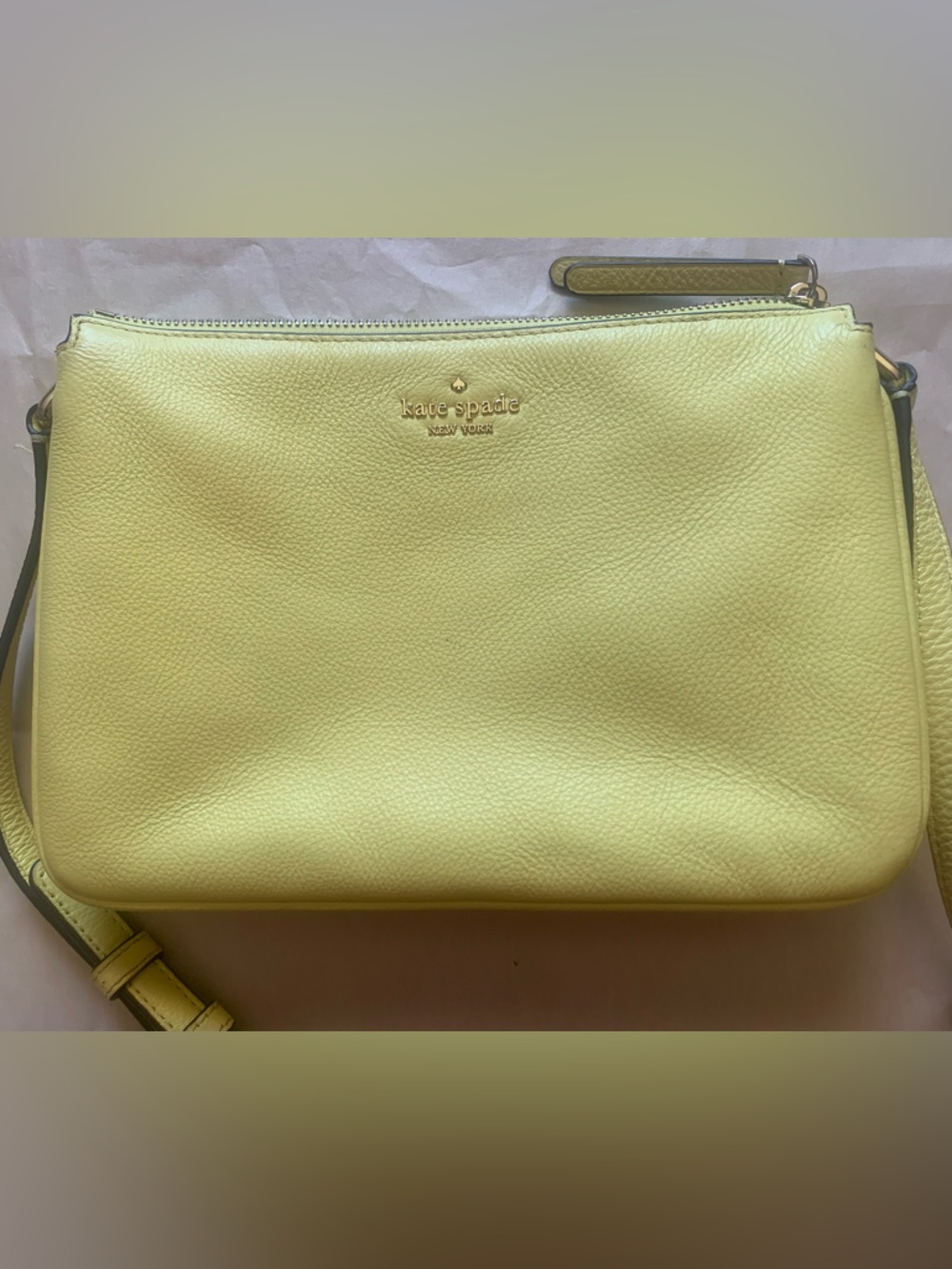 kate spade Jackson Triple Gusset Crossbody In Limelight Yellow